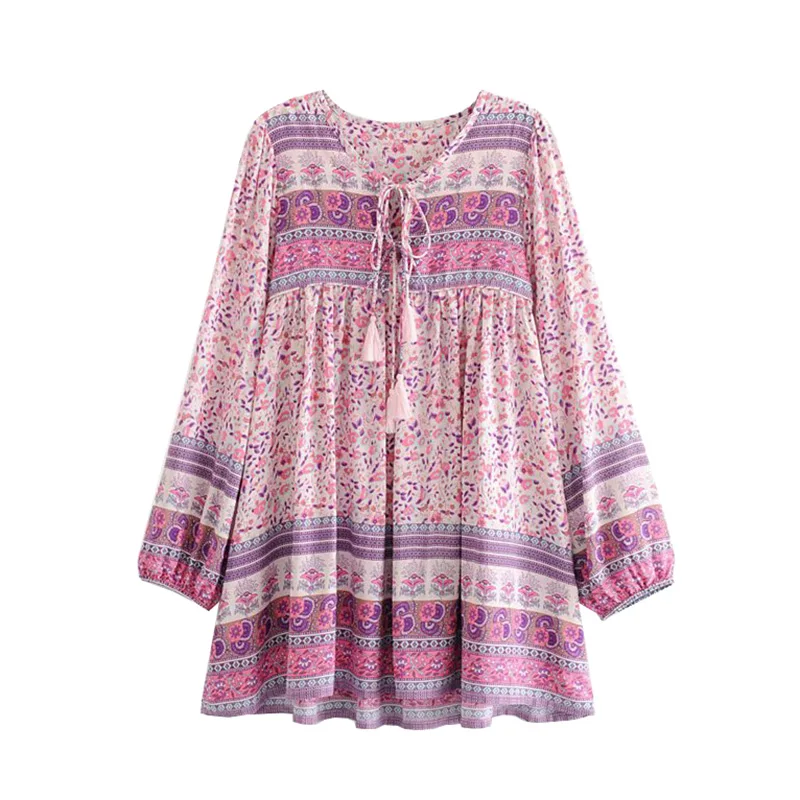 GYPSY Boho Chic Summer Vintage Floral Print Tassel Mini Dress Women Fashion V Neck Larten Sleeve Beach Dresses Vestidos Mujer
GYPSY Boho Chic Summer Vintage Floral Print Tassel Mini Dress Women Fashion V Neck Larten Sleeve Beach Dresses Vestidos Mujer