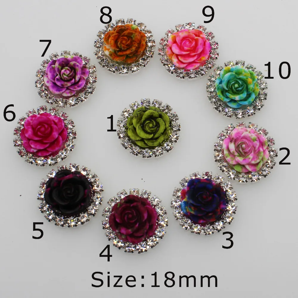 2018 10pc 18MM Multi color Roses Resin Rhinestone button silver base craft supplies decorate hair flower center scrapbooking
2018 10pc 18MM Multi color Roses Resin Rhinestone button silver base craft supplies decorate hair flower center scrapbooking