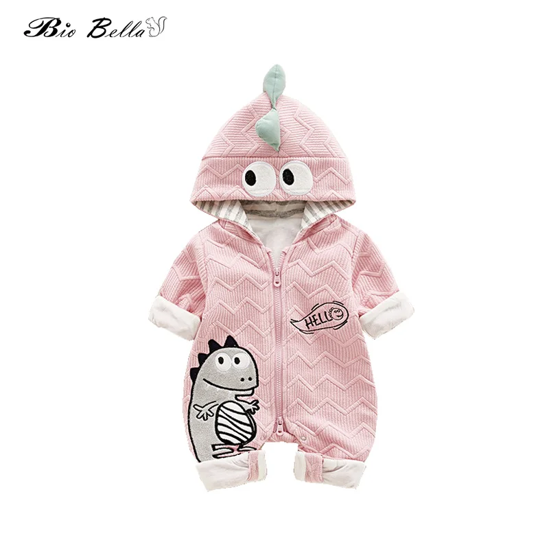 

Newborn Rompers New Fashion Cartoon Dinosaur Jumpsuit Long Sleeve Warm Cute Kids Baby Outwears Zipper Outfits Animals Costumes