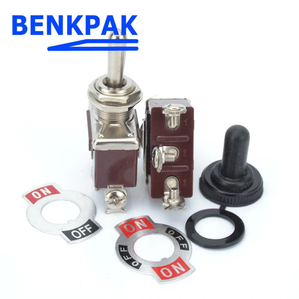 BENKPAK 12mm Silver contacts 3 screw momentary toggle switch,(ON) OFF (ON) spring return+waterproof cover
BENKPAK 12mm Silver contacts 3 screw momentary toggle switch,(ON) OFF (ON) spring return+waterproof cover