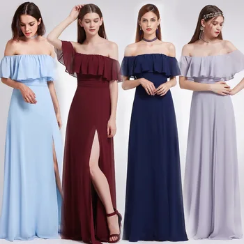 2020 New Blue Elegant Bridesmaid Dresses Long Ever Pretty A-line High Split A-line Chiffon Prom Party Dresses for Wedding Party
2020 New Blue Elegant Bridesmaid Dresses Long Ever Pretty A-line High Split A-line Chiffon Prom Party Dresses for Wedding Party