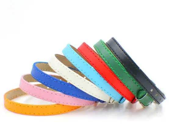 50PCS/lot 8x210mm Copy Leather Wristband Bracelet Fit For 8MM DIY Slide letters Charms jewelrys making | Украшения и аксессуары