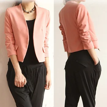 Ladies Blazer Long Sleeve Women Suit jacket Female Feminine Blazer Femme Pink Blue White Black Blazer Autumn
Ladies Blazer Long Sleeve Women Suit jacket Female Feminine Blazer Femme Pink Blue White Black Blazer Autumn