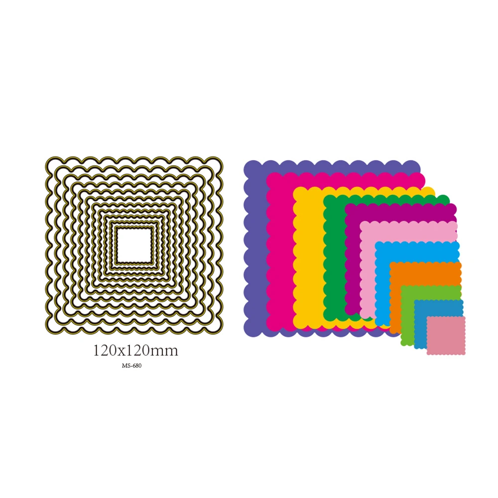 10pcs scalloped square frame metal cutting Dies Scrapbooking Craft Die Cut create Emboss paper card make Stencil 120x120mm
10pcs scalloped square frame metal cutting Dies Scrapbooking Craft Die Cut create Emboss paper card make Stencil 120x120mm