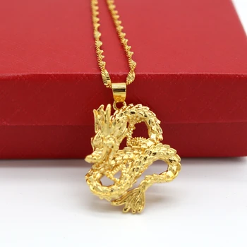 Dragon Pattern Pendant Chain Vivid Yellow Gold Filled Solid Womens Mens Pendant Necklace Gift
Dragon Pattern Pendant Chain Vivid Yellow Gold Filled Solid Womens Mens Pendant Necklace Gift