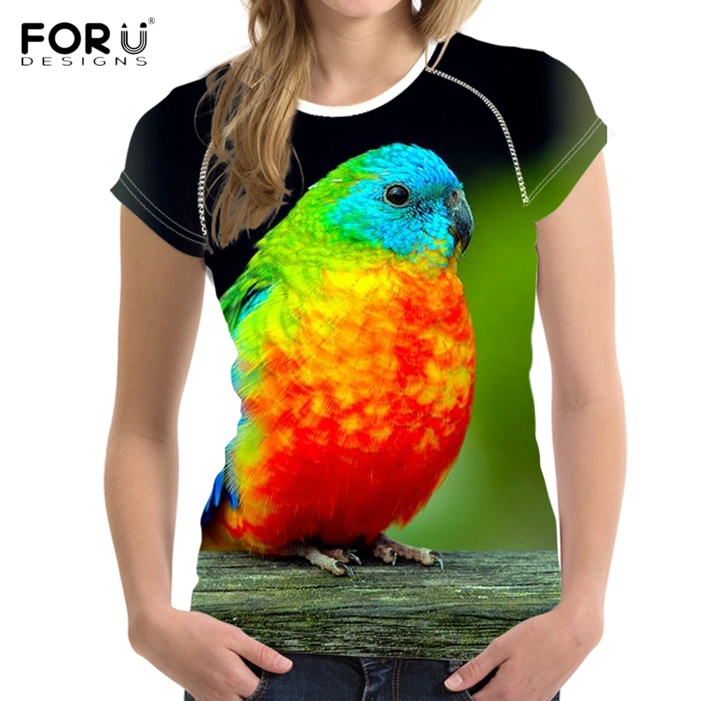 FORUDESIGNS Cute 3D Colorful Parrot Print Women T Shirts Bodybuilding Breathable Summer T-shirts for Teen Girl Fashion Short Tee
FORUDESIGNS Cute 3D Colorful Parrot Print Women T Shirts Bodybuilding Breathable Summer T-shirts for Teen Girl Fashion Short Tee