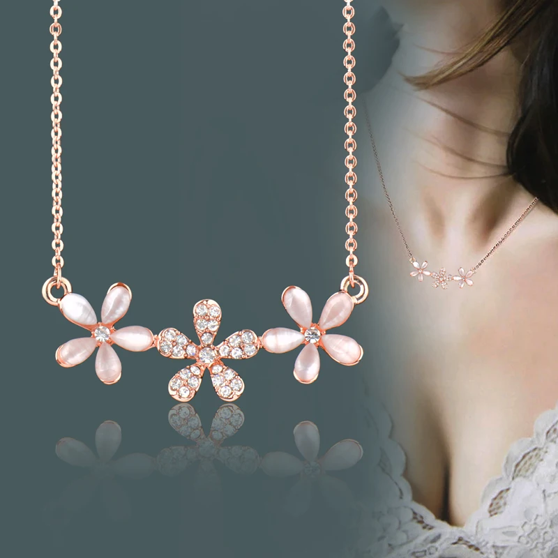 SINLEERY Charm 3 Opal Flowers Necklace Rose Gold Silver Color Chain Choker Necklace Women Wedding Custom Jewelry XL251 SSC
SINLEERY Charm 3 Opal Flowers Necklace Rose Gold Silver Color Chain Choker Necklace Women Wedding Custom Jewelry XL251 SSC