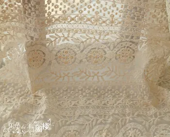 cream Embroidered Organza Lace Fabric, retro floral lace, cotton embroidered lace fabric, lace curtain fabric 5yards
cream Embroidered Organza Lace Fabric, retro floral lace, cotton embroidered lace fabric, lace curtain fabric 5yards