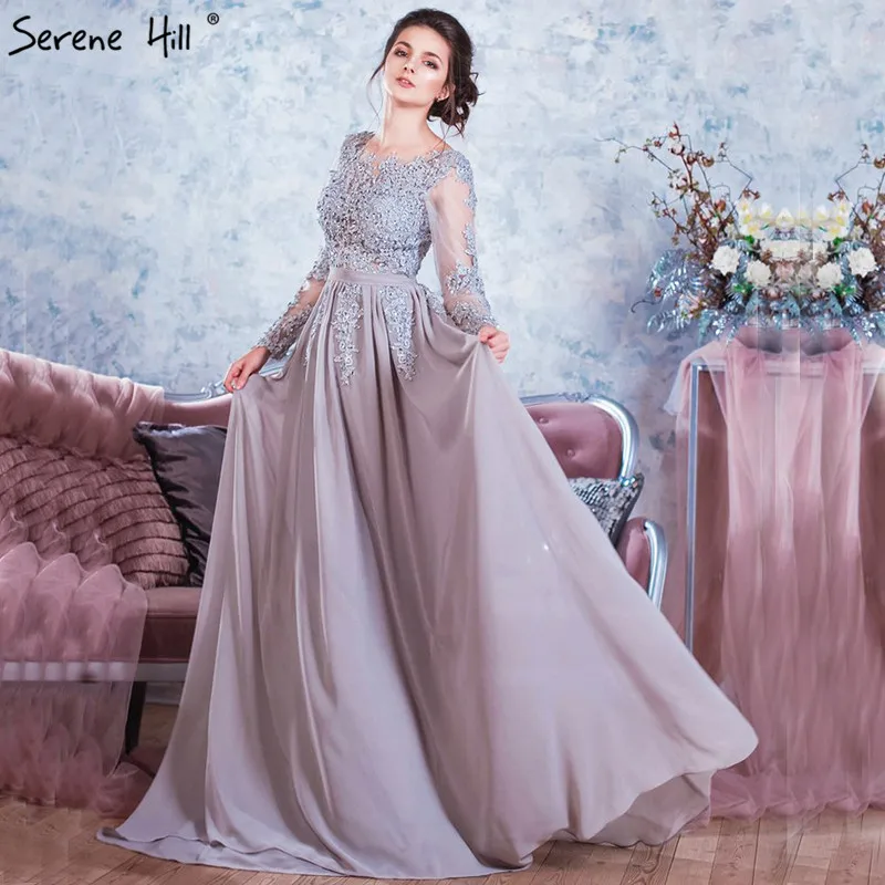 Grey Long Sleeve Backless Elegant Formal Evening Dresses Beading Crystal Chiffon Evening Party Dress 2019 Real Photo HA2149
Grey Long Sleeve Backless Elegant Formal Evening Dresses Beading Crystal Chiffon Evening Party Dress 2019 Real Photo HA2149