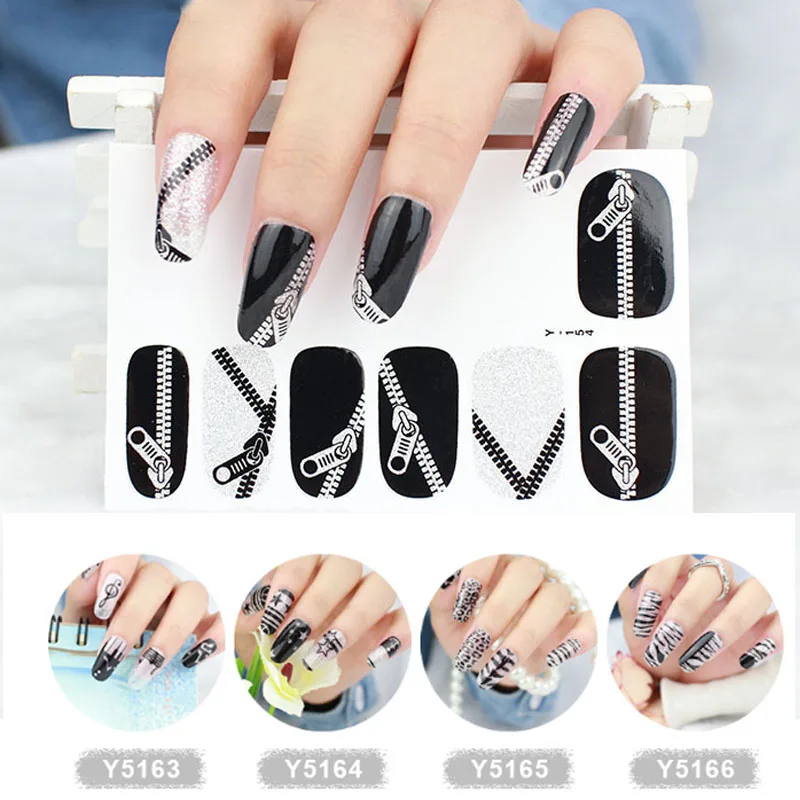 White black glitter color full cover self adhesive nail art sticker flower musical symbol design nail art manicure decals RA009
White black glitter color full cover self adhesive nail art sticker flower musical symbol design nail art manicure decals RA009
