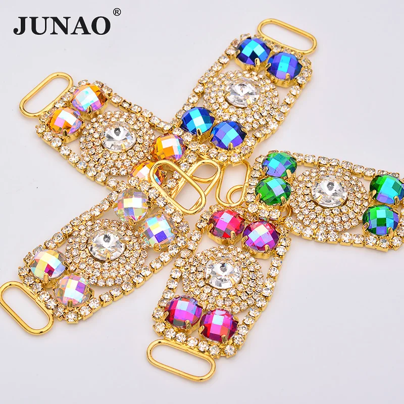JUNAO 2pc 28*63mm Sewing Blue AB Glass Crystal Rhinestones Bikini Connector Gold Metal Claw Crystal Stones Dress Applique Crafts
JUNAO 2pc 28*63mm Sewing Blue AB Glass Crystal Rhinestones Bikini Connector Gold Metal Claw Crystal Stones Dress Applique Crafts
