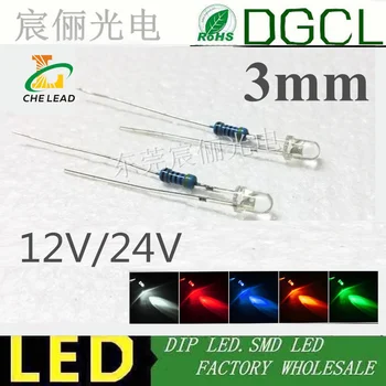 100pcs 12V/24V 3mm Bright LEDs Bulb Warm white/Red/Green/Blue/Yellow/White/Pink with resistance LED Lamp LED LIGHTING
100pcs 12V/24V 3mm Bright LEDs Bulb Warm white/Red/Green/Blue/Yellow/White/Pink with resistance LED Lamp LED LIGHTING