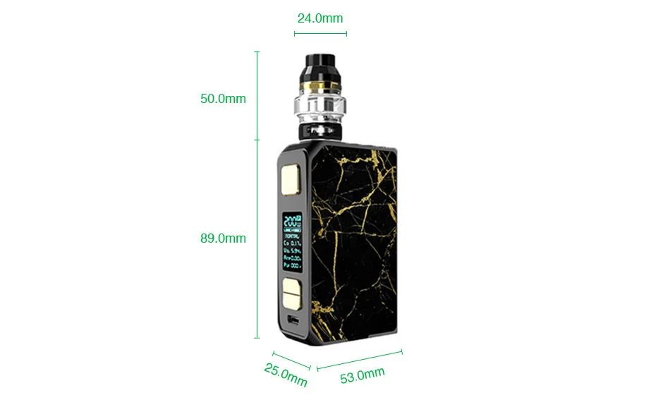 Original CoilART LUX 200 TC Kit with LUX Mesh Tank 5.5ml Power By 18650 Battery & 0.005s Quick Firing Speed Vape Kit Vs Drag 2