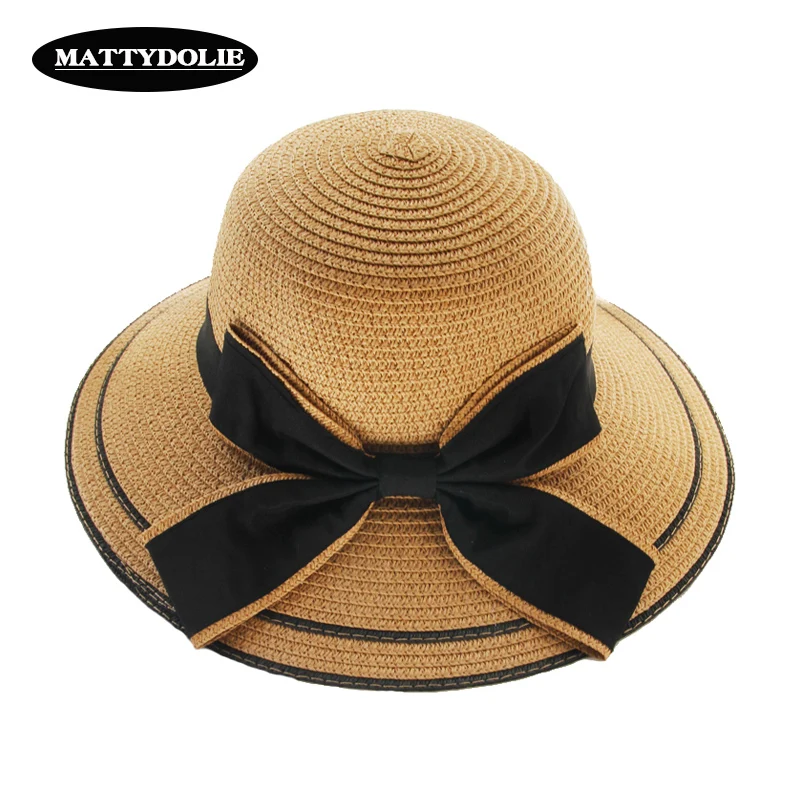 MATTYDOLIE Summer Hat Wide Side Black Bow Straw Hat Ladies Dome Leisure Outdoor Beach Seaside Sun Hat
MATTYDOLIE Summer Hat Wide Side Black Bow Straw Hat Ladies Dome Leisure Outdoor Beach Seaside Sun Hat