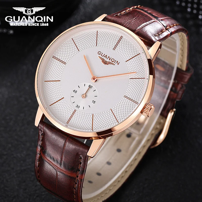 GUANQIN Men Leather Strap Wristwatch Luxury Casual Big Dial Quartz Watches Men Relogio Masculino Waterproof Men Watch
GUANQIN Men Leather Strap Wristwatch Luxury Casual Big Dial Quartz Watches Men Relogio Masculino Waterproof Men Watch