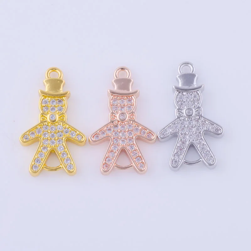 Micro Pave Cubic Zirconia Jewelry Findings Boy Connector Copper Metal Charm For Jewelry Materials Making Handmade DIY Craft
Micro Pave Cubic Zirconia Jewelry Findings Boy Connector Copper Metal Charm For Jewelry Materials Making Handmade DIY Craft