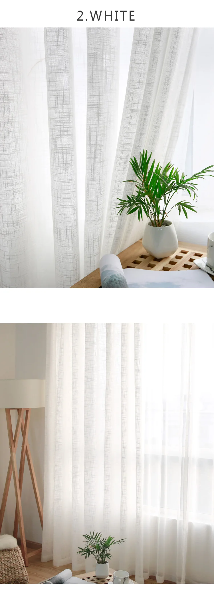 CITYINCITY TulleAmerican Curtains for Living room Soft White Voilesolid Rural Tulle Curtain for bedroom ready made curtain08