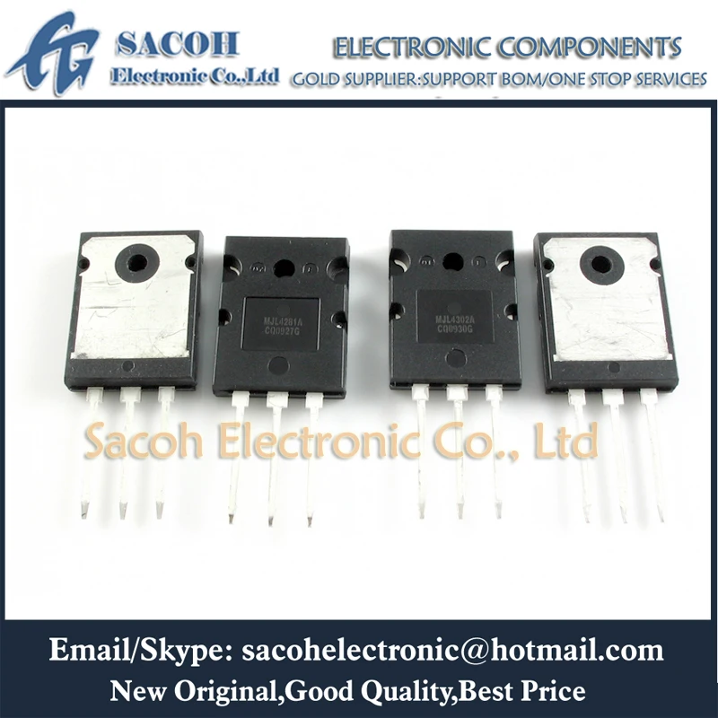 

Free shipping 5Pairs MJL4302A MJL4302 + MJL4281A MJL4281 TO-3PL 15A 350V 230W NPN PNP Silicon Power Transistor