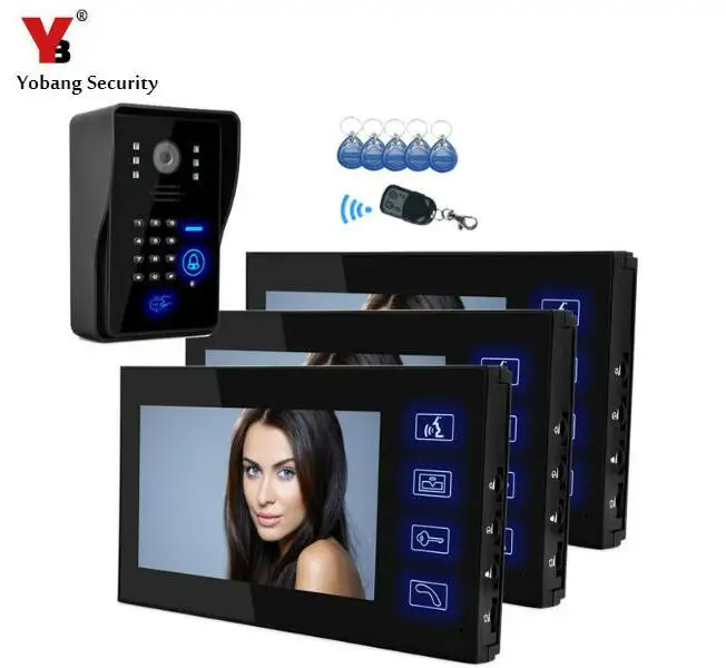 YobangSecurity 7 Inch Video Door Phone Intercom Doorbell 3 Monitors 1 Camera Remote Unlock With RFID ID Keyfob,Remote Controller
YobangSecurity 7 Inch Video Door Phone Intercom Doorbell 3 Monitors 1 Camera Remote Unlock With RFID ID Keyfob,Remote Controller