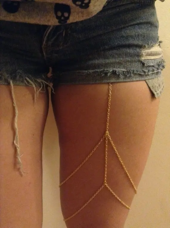 2016 New Women Trendy Celebrity Sexy Stretchy 2 Tier Layer Leg Chain Thigh Body Chain Golden Bikini Beach Harness Jewelry halhal
2016 New Women Trendy Celebrity Sexy Stretchy 2 Tier Layer Leg Chain Thigh Body Chain Golden Bikini Beach Harness Jewelry halhal