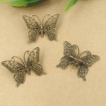 Vintage Blank Brooches Bases Antique Bronze tone Brass Filigree Butterfly Bezel Back Pins Brooch Settings DIY Findings 25x35mm
Vintage Blank Brooches Bases Antique Bronze tone Brass Filigree Butterfly Bezel Back Pins Brooch Settings DIY Findings 25x35mm