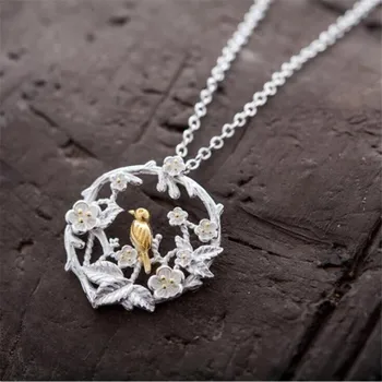 LULU-PIG 925 silver necklace is a Korean version of the stylish gold bird branch creative necklace N0183
LULU-PIG 925 silver necklace is a Korean version of the stylish gold bird branch creative necklace N0183