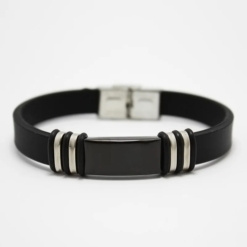 2018 Fashion jewelry Silicone Rubber Men Bracelets Stainless Steel Smooth Charm Bracelet Bangle pulseiras Wholesale masculina
2018 Fashion jewelry Silicone Rubber Men Bracelets Stainless Steel Smooth Charm Bracelet Bangle pulseiras Wholesale masculina