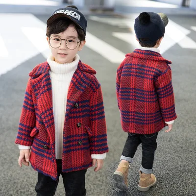 Autumn and winter new children's casual long woolen coat boys and girls fashion coat 
Autumn and winter new children's casual long woolen coat boys and girls fashion coat