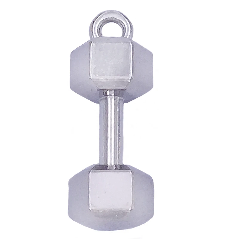 Rhodium plated bodybuilding series dumbbell pendant fashion jewelry making accessories
Rhodium plated bodybuilding series dumbbell pendant fashion jewelry making accessories
