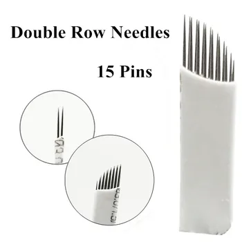 50PCS 15 Pins Double Rows Permanent Makeup Eyebrow Tattoo Needles Microblading for 3D Embroidery Manual Tattooing
50PCS 15 Pins Double Rows Permanent Makeup Eyebrow Tattoo Needles Microblading for 3D Embroidery Manual Tattooing