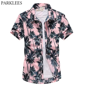 Pink Hawaiian Beach Shirt Men Summer Short Sleeve Palm Tree Print Button Down Aloha Shirts Holiday Party Fit Camisa Hawaiana 5X
Pink Hawaiian Beach Shirt Men Summer Short Sleeve Palm Tree Print Button Down Aloha Shirts Holiday Party Fit Camisa Hawaiana 5X
