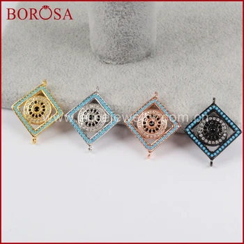 BOROSA CZ Micro Pave Rhombus Shape Round Eye Connector Double Bails for Bracelet Fashion Drusy Connector for Necklace WX529
BOROSA CZ Micro Pave Rhombus Shape Round Eye Connector Double Bails for Bracelet Fashion Drusy Connector for Necklace WX529