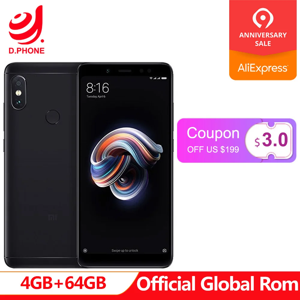 

Official Global Rom Xiaomi Redmi Note 5 AI 5.99" FHD Snapdragon 636 MIUI 9 4GB RAM 64GB ROM 4G LTE AI 13.0MP 4000mAh Smartphone