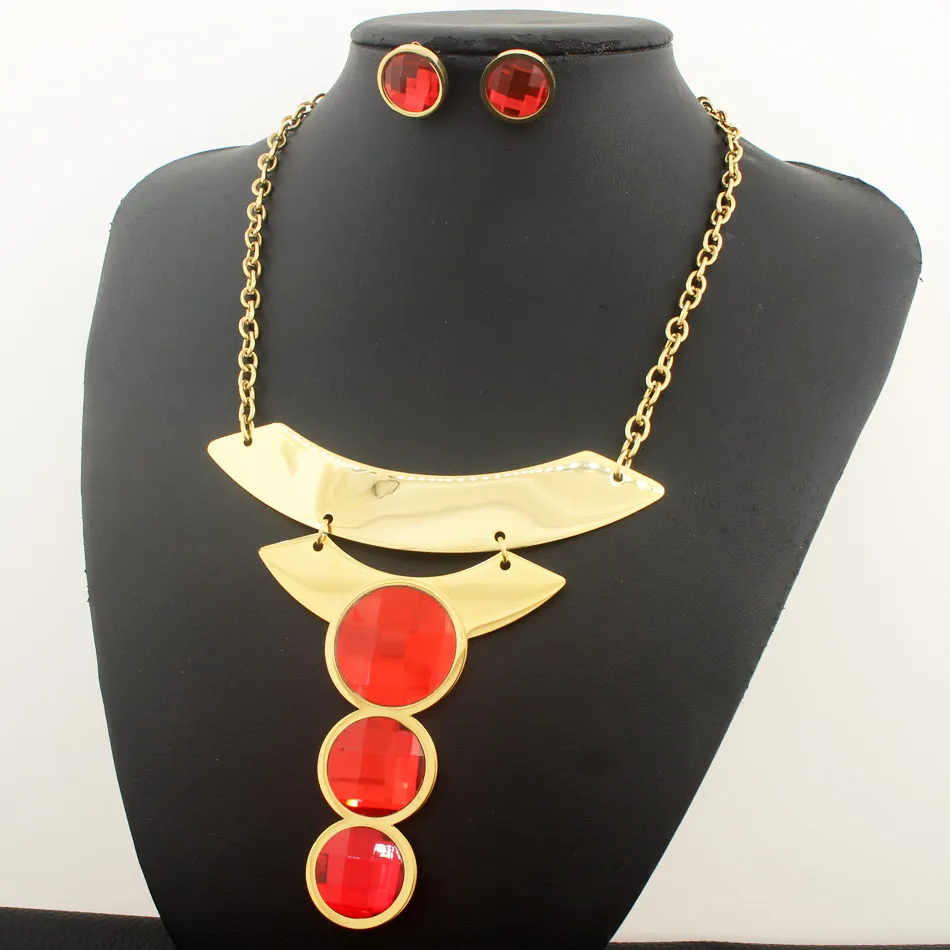 Wholesale Fashion Stainless Steel Jewelry Mutil Colors Circle Pendant Necklace & Round Earrings Set For Woman And Girl SEDIAEDA
Wholesale Fashion Stainless Steel Jewelry Mutil Colors Circle Pendant Necklace & Round Earrings Set For Woman And Girl SEDIAEDA