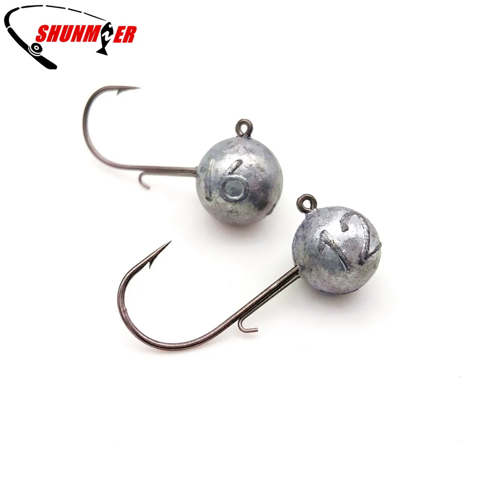 SUNMILE Exposed Lead Jig Head 12g 16g Barbed Hook 10pcs /lot Soft Lure Jigging Hook Fishing Hooks
SUNMILE Exposed Lead Jig Head 12g 16g Barbed Hook 10pcs /lot Soft Lure Jigging Hook Fishing Hooks