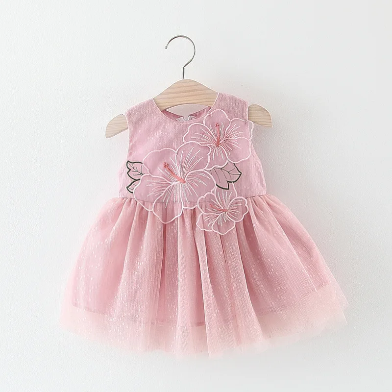Летние платья для девочек Одежда маленьких детское платье принцессы с вышивкой