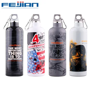 

FEIJIAN Thermos Vacuum Insulated Flask Stainless Steel Water Bottle Leak-proof My Bottle With Carabiner Narrow Mouth 750mL 25 Oz