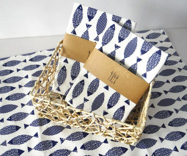 Eco-friendly Cotton Placemat Pad Napkin Blue Fish Pattern Dining Table Mats Table Pad Coaster Table Decoration Kitchen wares
Eco-friendly Cotton Placemat Pad Napkin Blue Fish Pattern Dining Table Mats Table Pad Coaster Table Decoration Kitchen wares