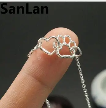 Lovely cat pets Jewelry Dog Paw Print and Heart shaped paw print charm necklace Girl Best Friend Gift SanLan SanLan 
Lovely cat pets Jewelry Dog Paw Print and Heart shaped paw print charm necklace Girl Best Friend Gift SanLan SanLan