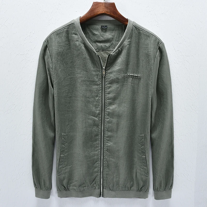 New brand autumn and winter linen jackets men army green stand collar solid jacket mens comfortable outerwear male chaqueta jas
New brand autumn and winter linen jackets men army green stand collar solid jacket mens comfortable outerwear male chaqueta jas