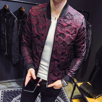 2019 Autumn New Jacquard Bomber Jackets Men Luxury Wine Red Black Grey Party Jacket Outfit Club Bar Coat Men Casaca Hombre 4XL
2019 Autumn New Jacquard Bomber Jackets Men Luxury Wine Red Black Grey Party Jacket Outfit Club Bar Coat Men Casaca Hombre 4XL