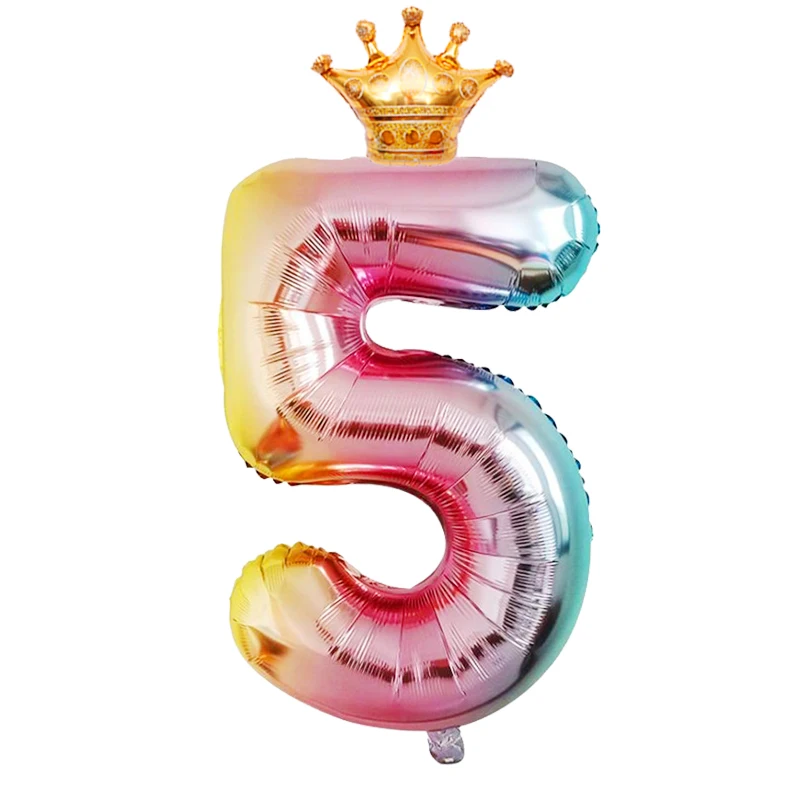 2PCS 32inch rainbow number balloons with gold crown unicorn party foil balloon birthday party decorations kids globos
2PCS 32inch rainbow number balloons with gold crown unicorn party foil balloon birthday party decorations kids globos