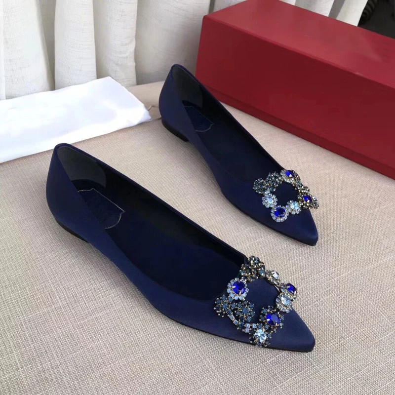 Elegant Dress Shoes Woman Pointed Toe Flats Crystal Boat Shoes Women Satin Slip On Flat Shoes Summer Flats Blue Red Black
Elegant Dress Shoes Woman Pointed Toe Flats Crystal Boat Shoes Women Satin Slip On Flat Shoes Summer Flats Blue Red Black