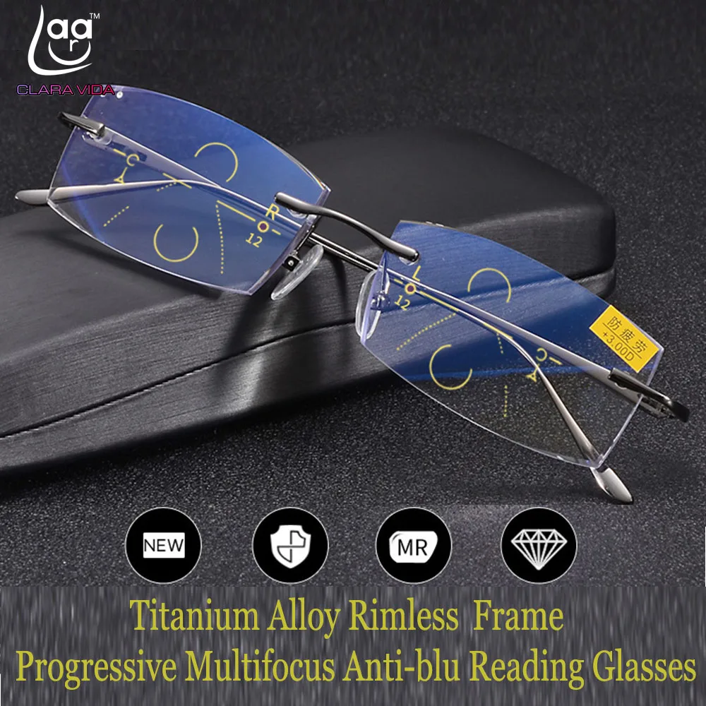 Clara Vida Progressive Multifocal Reading Glasses Titanium Alloy Rimless Diamond Cut Edges See Near And Far TOP 0 ADD +0.75 To+3
Clara Vida Progressive Multifocal Reading Glasses Titanium Alloy Rimless Diamond Cut Edges See Near And Far TOP 0 ADD +0.75 To+3