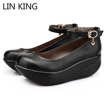 LIN KING Casual Black Women Swing Shoes Thick Sole Wedges Platform Shoes Height Increase Ankle Strap Mother Shoes Plus Size 43
LIN KING Casual Black Women Swing Shoes Thick Sole Wedges Platform Shoes Height Increase Ankle Strap Mother Shoes Plus Size 43