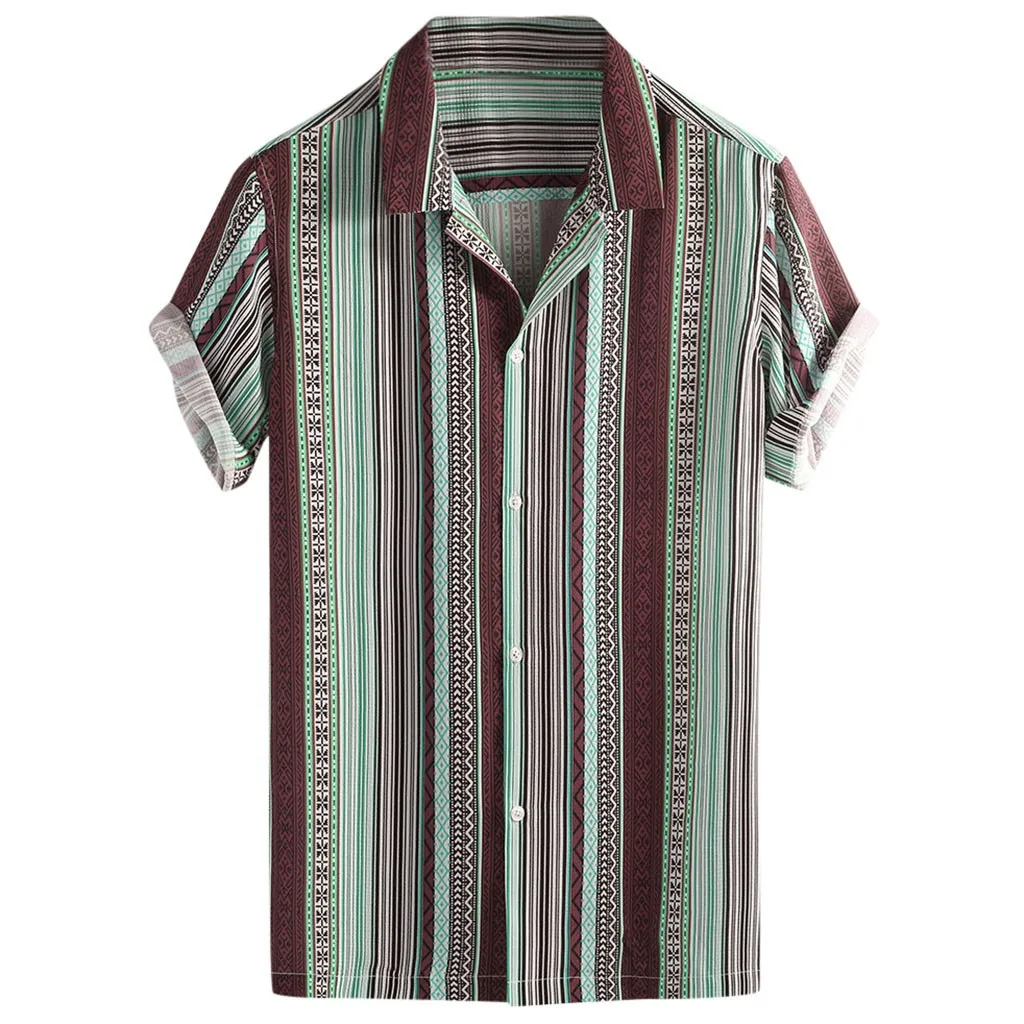 Men's Shirt Colorful Stripe Summer Short Sleeve Loose Buttons Casual Shirt Blouse Clothing Camisa Masculina
Men's Shirt Colorful Stripe Summer Short Sleeve Loose Buttons Casual Shirt Blouse Clothing Camisa Masculina