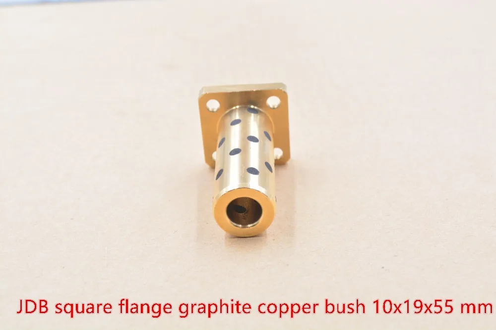 

oil-free bearing 10mmx19mmx55mm square flange copper bush JDB solid lubricant embedded bushes graphite sleeve 1pcs