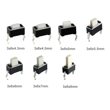 200pcs/lot 3*6*4.3/4.5/5/5.5/6/7/8mm DIP Push Button Switch 3x6 Tact Switch for LED Display White Color
200pcs/lot 3*6*4.3/4.5/5/5.5/6/7/8mm DIP Push Button Switch 3x6 Tact Switch for LED Display White Color
