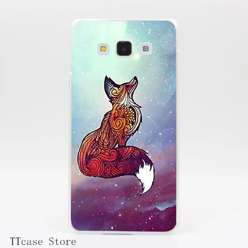 3212CA Space Fox Transparent Hard Cover font b Case b font for Galaxy A3 A5 A7