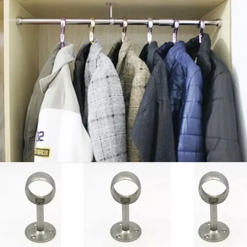300mm Height 32mm Dia Wardrobe Pipe Bracket Uxcell Ceiling Mount